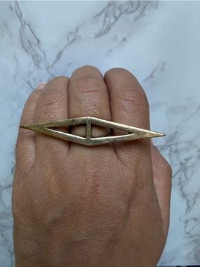 Low Luv x Erin Wasson Gold-Tone Double-Finger Geometric Ring